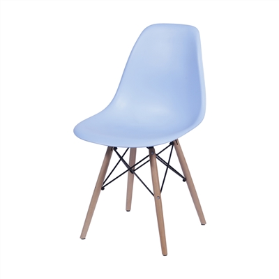 Cadeira Eames DKR Azul com Base em Madeira - Or Design