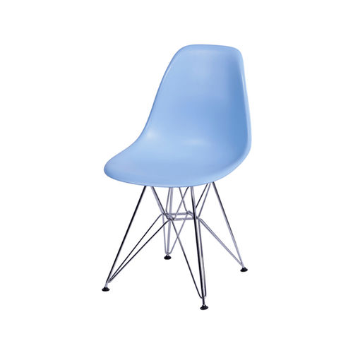 Cadeira Eames Dkr Base Cromada - Azul Claro