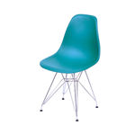 Cadeira Eames Dkr Base Cromada - Azul Petroleo