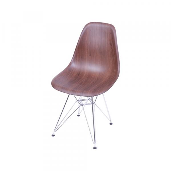 Cadeira Eames Dkr Base Cromada - Madeira Escura - Or Design