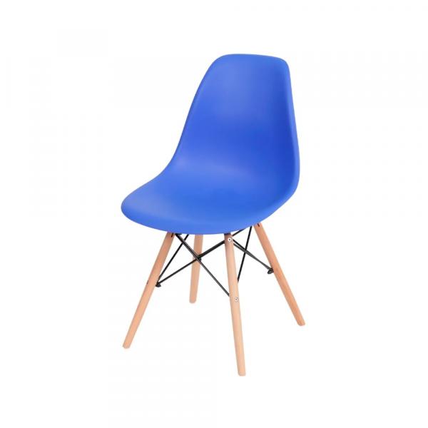Cadeira Eames Dkr Base Madeira - Azul Escuro - Or Design