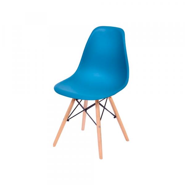 Cadeira Eames Dkr Base Madeira - Azul Petroleo - Or Design