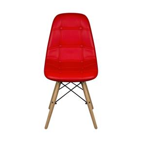 Cadeira Eames Dkr Botone Base Eiffel Madeira Vermelha - Vermelho