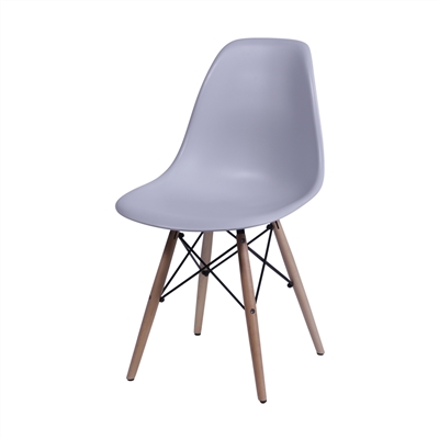 Cadeira Eames DKR Cinza com Base em Madeira - Or Design