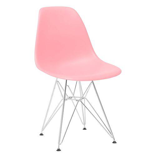 Cadeira Eames DKR - Eiffel - Rosa - Base Cromada