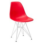 Cadeira Eames DKR - Eiffel - Vermelho - Base Cromada
