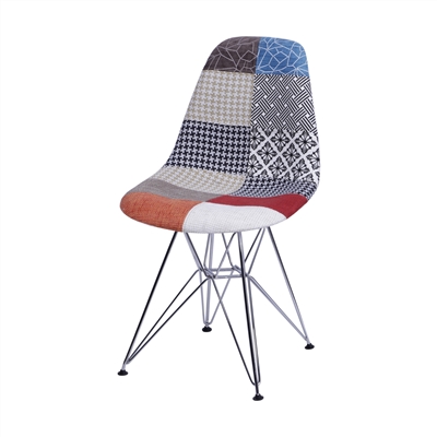 Cadeira Eames DKR Estampada Patchwork Metal - Or Design