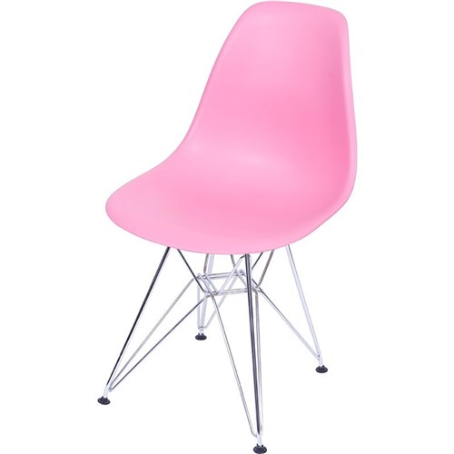 Cadeira Eames Dkr Or-1102 C/ Pés Cromados - Rosa