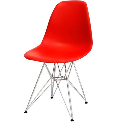 Cadeira Eames Dkr Or-1102 C/ Pés Cromados - Vermelho
