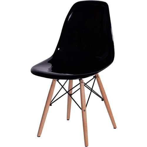 Cadeira Eames Dkr Or-1101 C/ Pés de Madeira Or Design - Preto