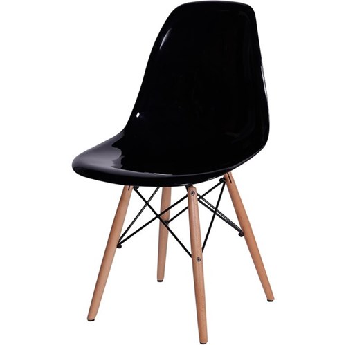 Cadeira Eames Dkr Or-1101 C/ Pés de Madeira Or Design Preto