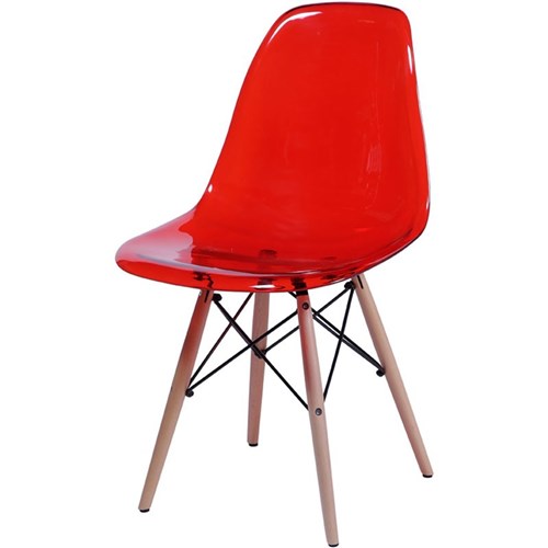 Cadeira Eames Dkr Or-1101 C/ Pés de Madeira Or Design - Vermelho