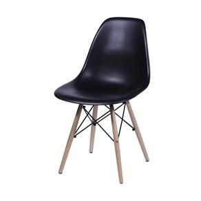 Cadeira Eames DKR Preta com Base em Madeira - Or Design - Preto
