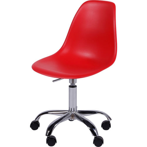 Cadeira Eames DKR Rodízio Ór Design Vermelho