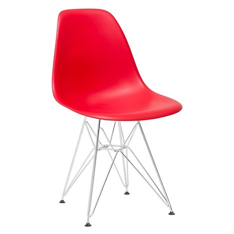 Cadeira Eames Dkr - Vermelho - Base Cromada