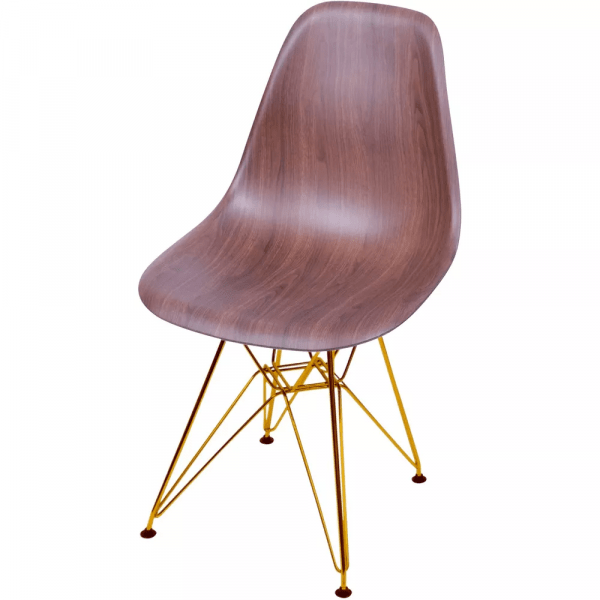 Cadeira Eames DSR Madeira Escura Base Cobre - Or Design