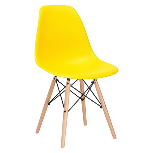 Cadeira Eames Dsw - Amarelo - Madeira Clara