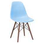 Cadeira Eames DSW - Azul Claro - Madeira Escura