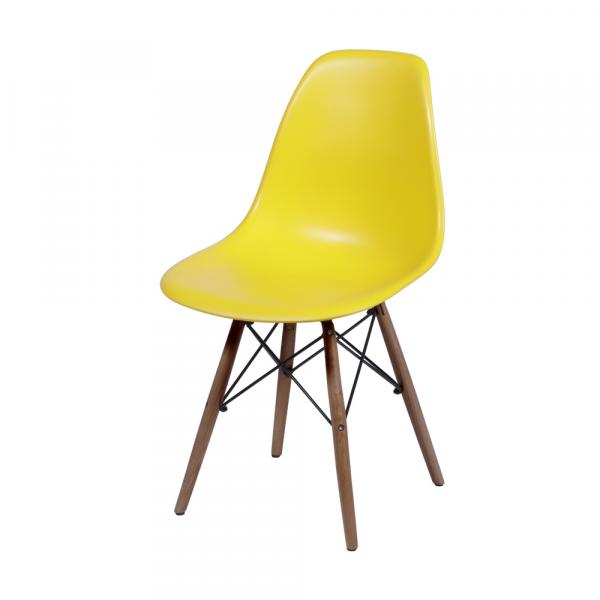 Cadeira Eames DSW Base Escura Amarela - Or Design