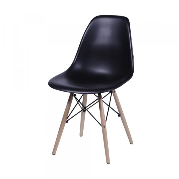 Cadeira Eames DSW Base Madeira Assento Preta - Or Design