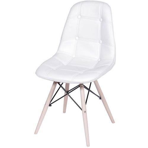 Tamanhos, Medidas e Dimensões do produto Cadeira Eames Eiffel Botone 1110 Branca Base Madeira - 32073