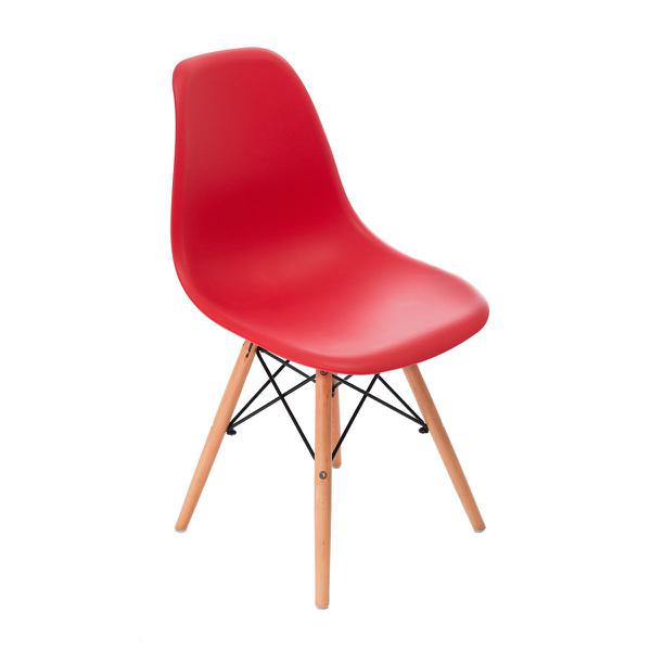 Cadeira Eames Madeira Sem Braço Vermelho - Lucyhome