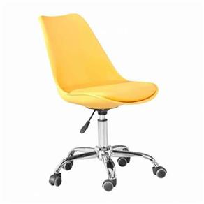 Cadeira Eames Office em Polipropileno Base Metal Sem Braço - AMARELO