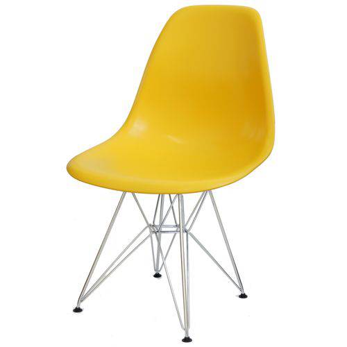 Cadeira Eames Polipropileno Amarelo Base Cromada - 14907