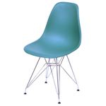 Cadeira Eames Polipropileno Azul Petroleo Fosco Base Cromada - 43034