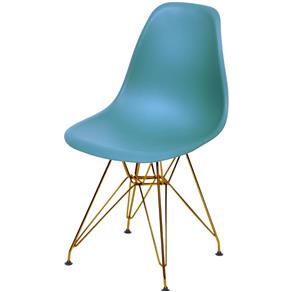 Cadeira Eames Polipropileno Fosco Base Cobre - 45979 - Azul Petróleo