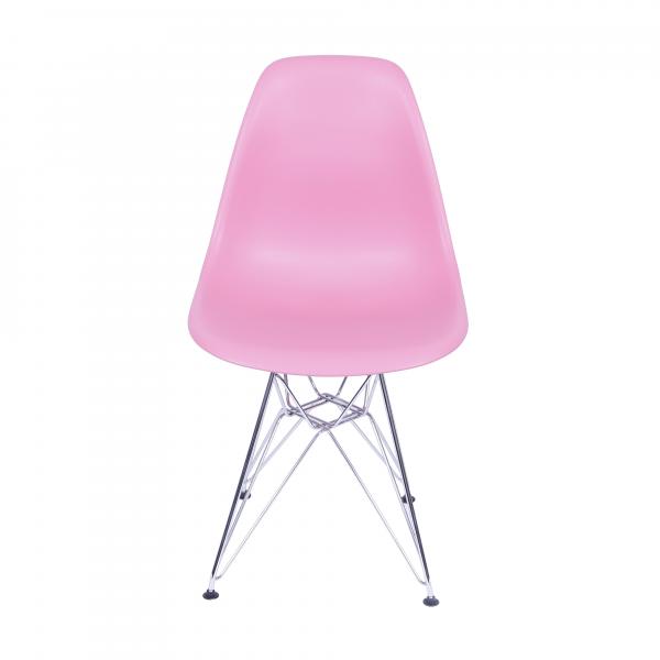 Cadeira Eames Polipropileno - Rosa - Base em Metal