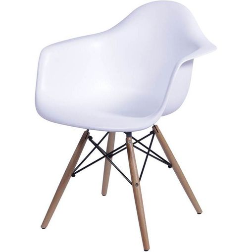 Cadeira Eames Wood Branca com Braços Or