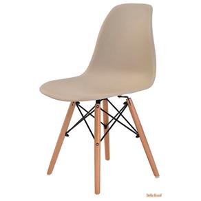 Cadeira Eames Wood DSW Polipropileno - BEGE