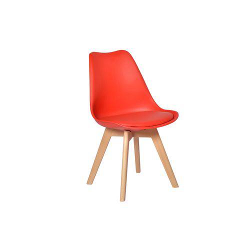 Cadeira Eames Wood Leda Design - Vermelha