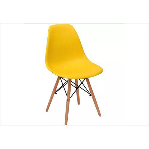 Tudo sobre 'Cadeira Eiffel Charles Eames em ABS Amarela com Base de Madeira DSW'