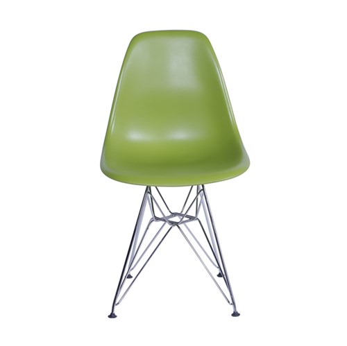 Cadeira Eiffel PP Verde Base Cromada Or Design