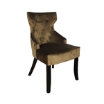 Cadeira em Madeira com Estofado Marrom - 93x53x60cm