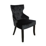 Cadeira em Madeira com Estofado Preto - 93x53x60cm