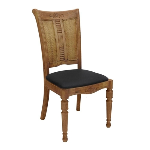 Cadeira em Madeira Estofado em Couro - 95x48x45cm