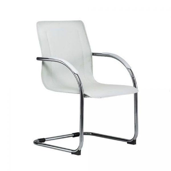 Cadeira Escritório Fixa Branca MK-3778B - Makkon