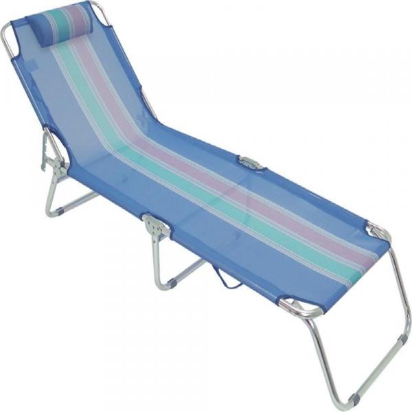 Cadeira Espreguicadeira Aluminio Azul (fl) - Mor