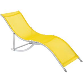 Cadeira Espreguiçadeira Belfix "S" Alumínio Textilene Dobrável - Amarelo