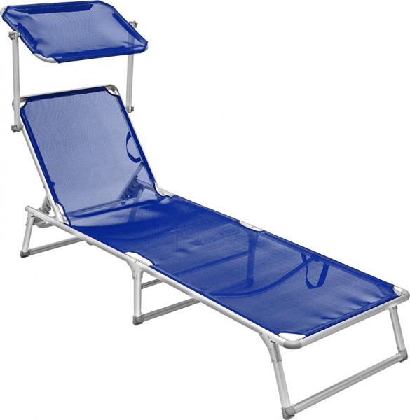 Cadeira Espreguiçadeira Búzios Alumínio Dobrável Azul - Bel Lazer