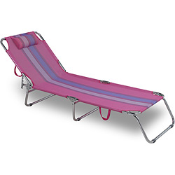 Tamanhos, Medidas e Dimensões do produto Cadeira Espreguiçadeira C/ Estrutura de Alumínio - Rosa - 4 Posições - Mor
