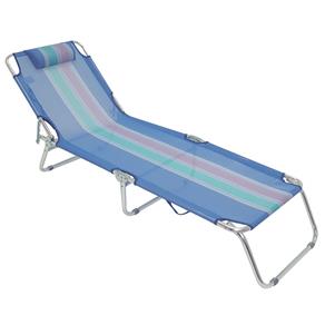 Cadeira Espreguiçadeira Dobrável em Textilene Azul - Mor