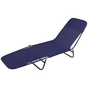 Cadeira Espreguiçadeira Praia Piscina Textilene Azul Mor
