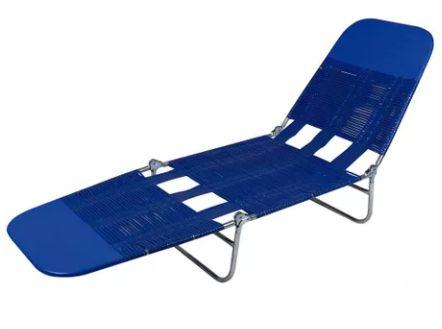 Cadeira Espreguiçadeira PVC Azul - Azul - Mor