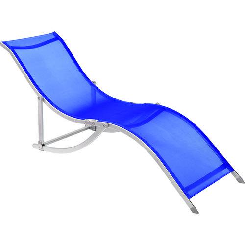 Cadeira Espreguiçadeira S Alumínio Azul Bel Lazer