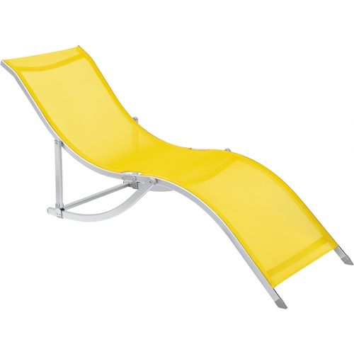 Cadeira Espreguiçadeira "s" Alumínio Textilene Dobrável - Amarelo - Belfix