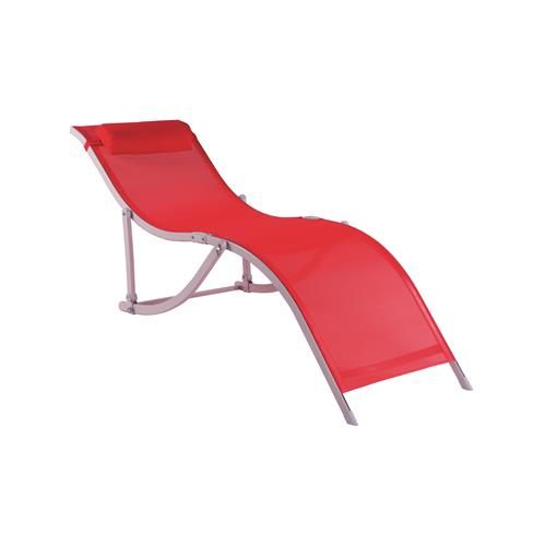 Cadeira Espreguicadeira S em Alumínio Textilene - Vermelho